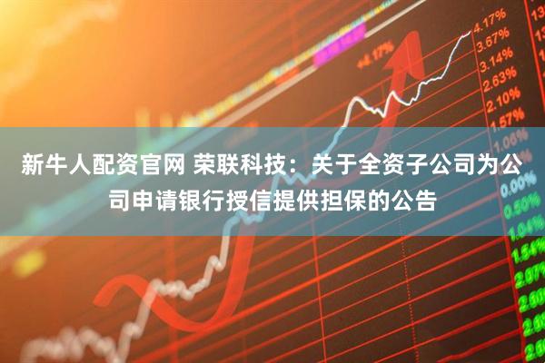 新牛人配资官网 荣联科技:关于全资子公司为公司申请银行授信提供担保的公告